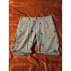 Hawkings McGill Men's size 33 Blue Cotton whales Print Flat Fronts